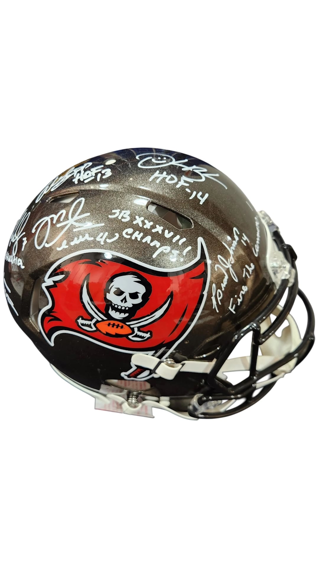 brad johnson autographed football helmet Mike Alstott Signed Buccaneers Speed Mini w/SBC- BA W Holo Celebrate Brad Johnsons brief Brad Johnson Signed Tampa Bay