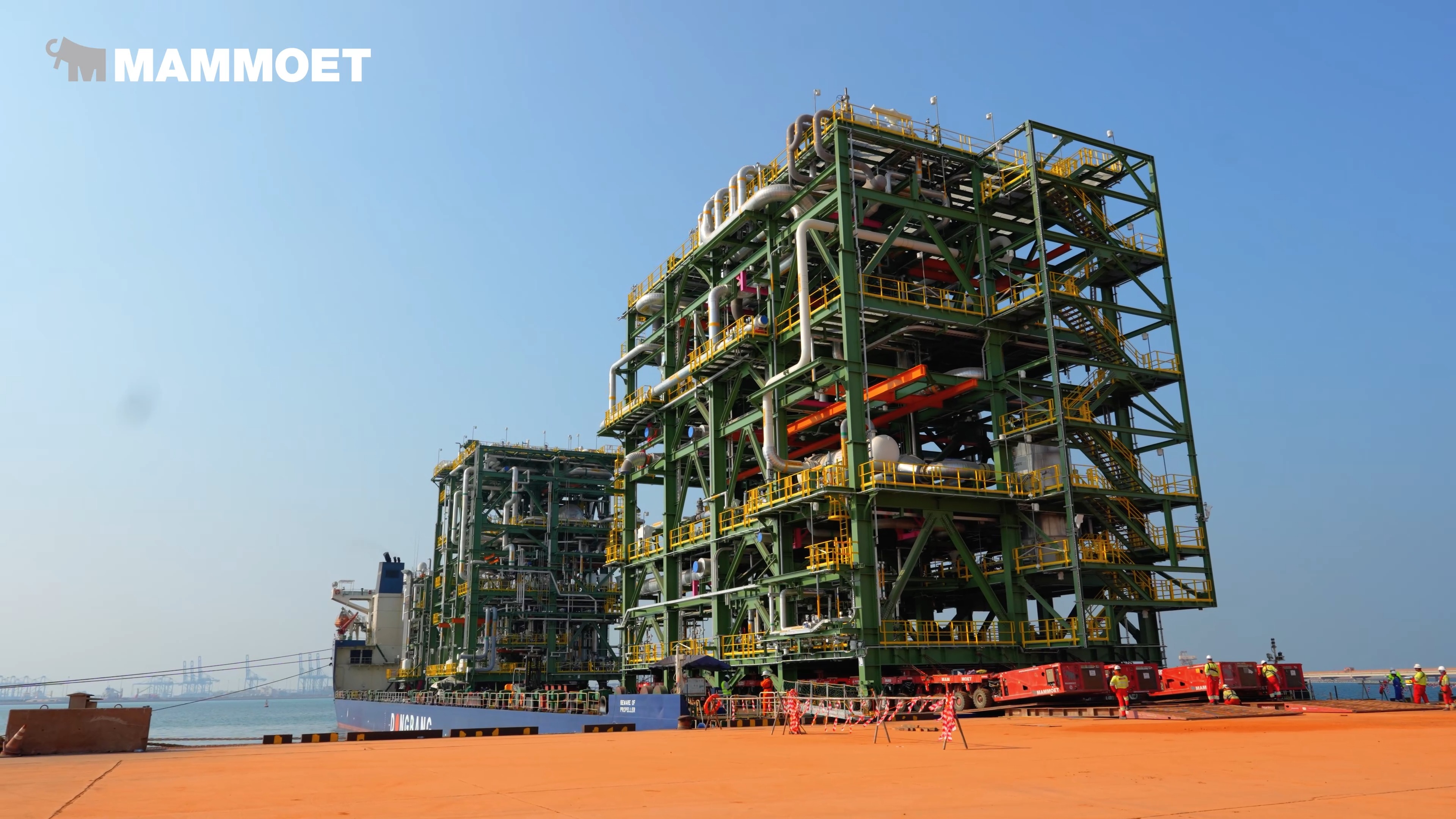 Mammoet - 🎥 Massive pipe rack modules loaded out at... | Facebook