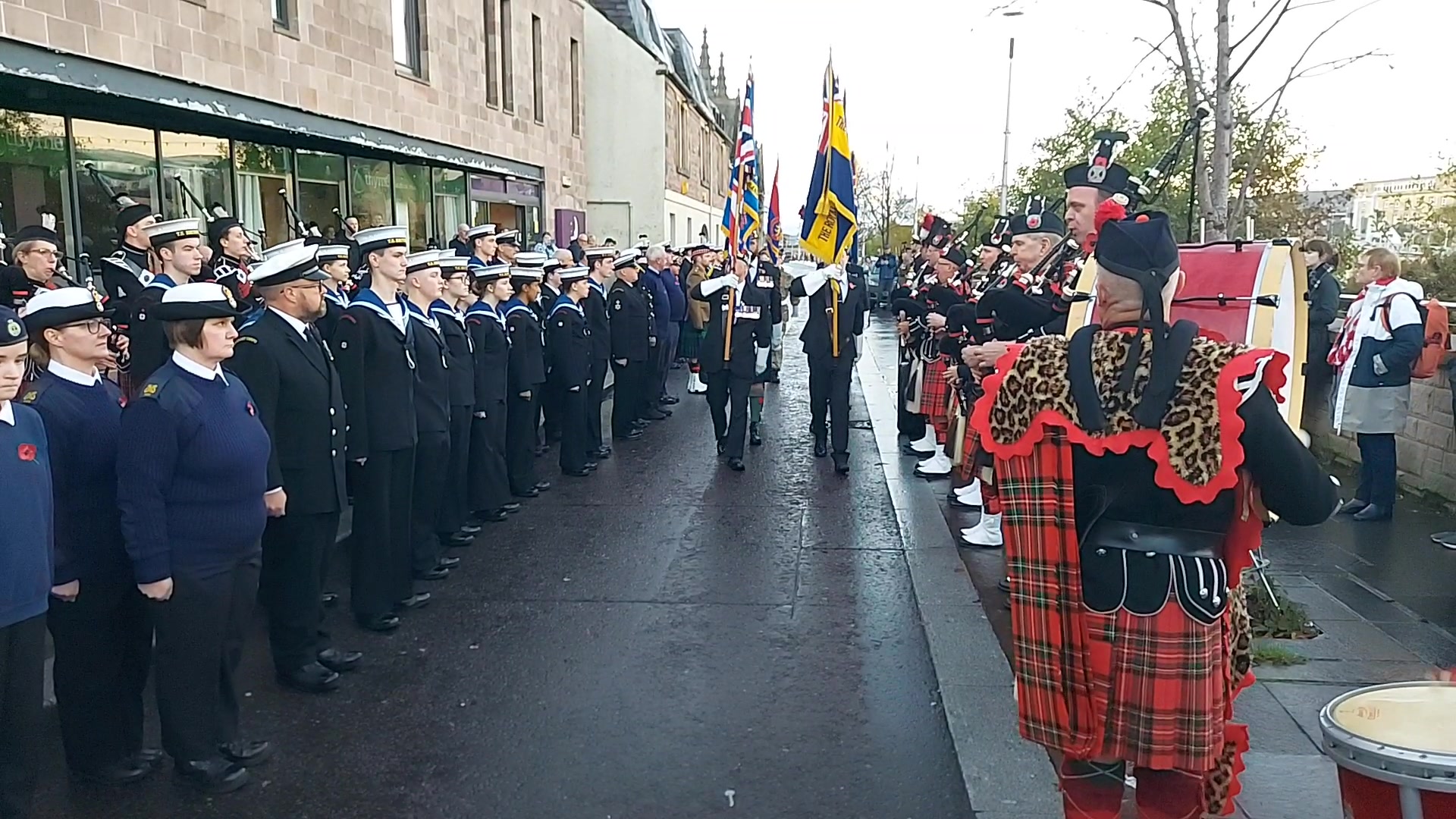 Armistice Sunday Marching off the colours. | Inverness Royal British ...