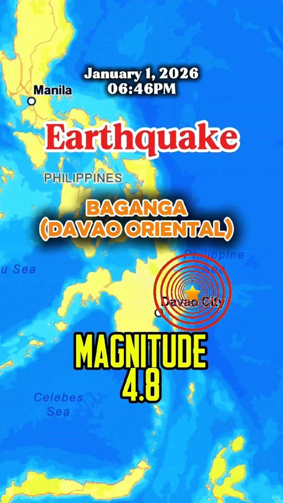 A Magnitude 4.8 Earthquake, Baganga (Davao Oriental with intensity 2 in ...