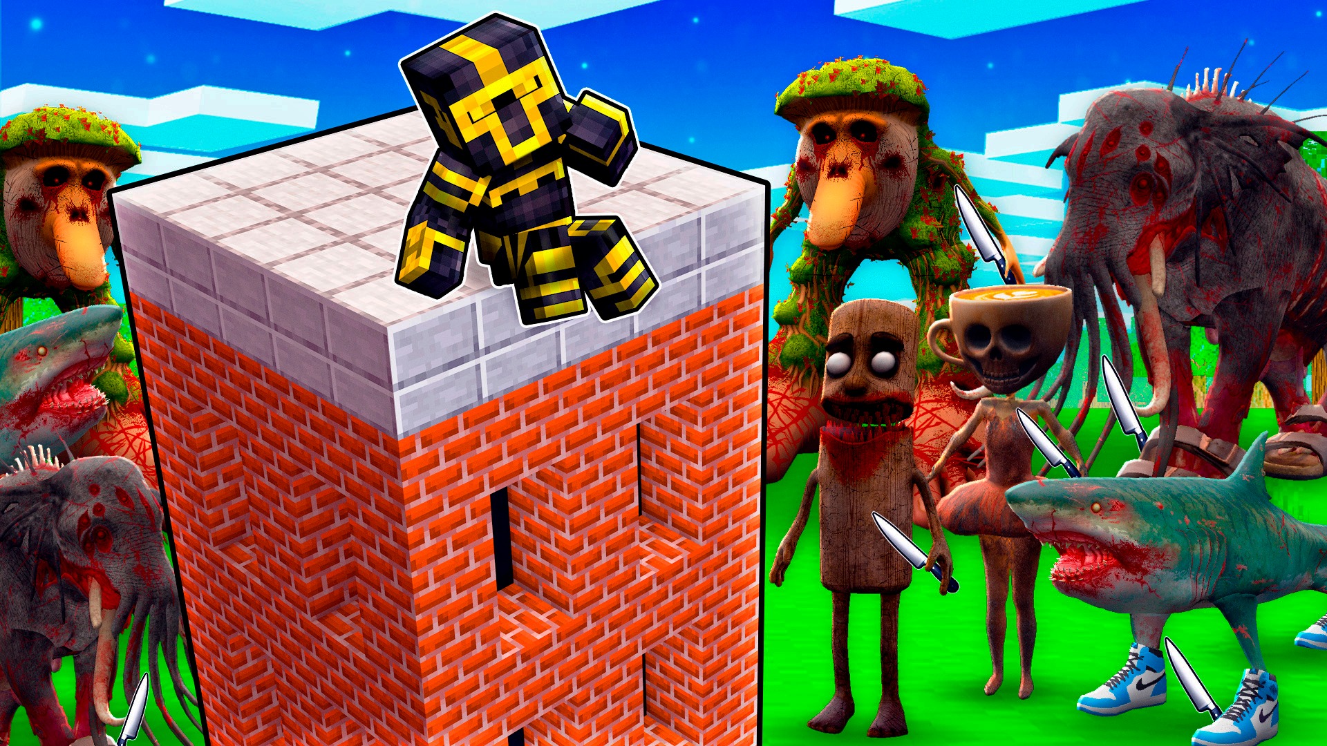 CONSTRUYE PARA SOBREVIVIR A ITALIAN BRAINROT .EXE EN MINECRAFT 😱 En el ...