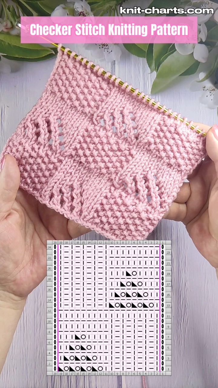 Checker Stitch Knitting Pattern #CheckerStitch