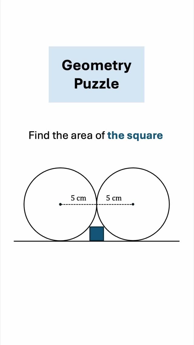 A very interesting geometry puzzle. The two circles, each of radius 5 ...