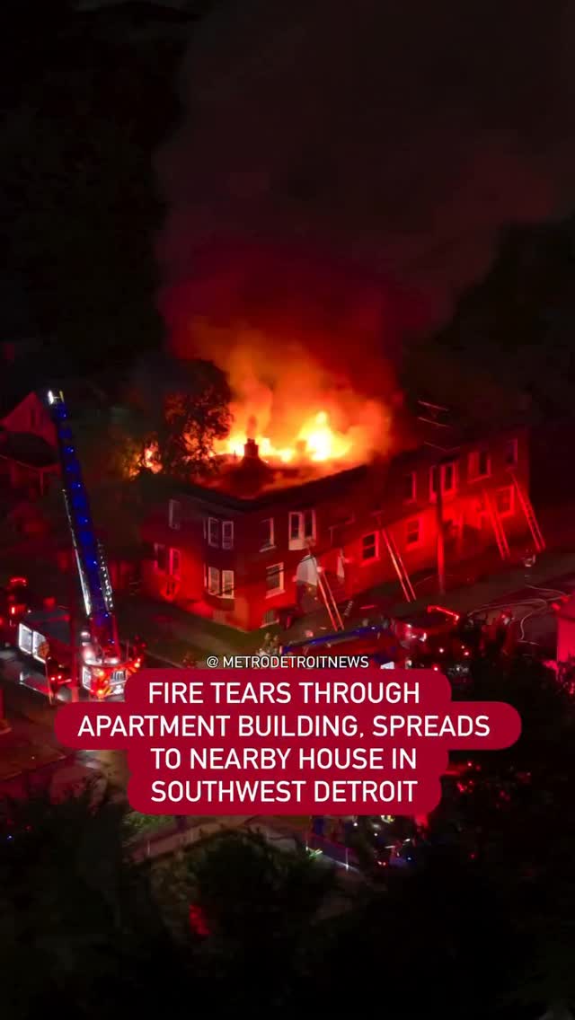 Repost from @metrodetroitnews • 🚨Detroit firefighters are battling a ...