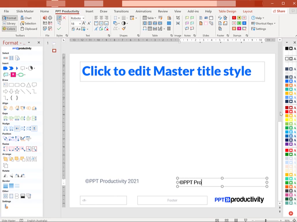 Lock objects to PowerPoint Slide Master - Shapes, objects tables and ...