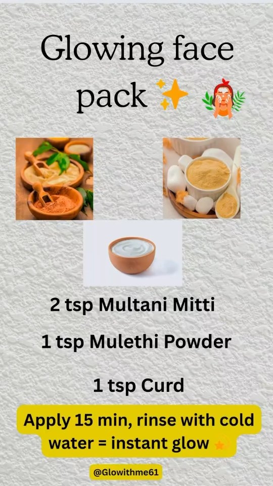 Glowith me - Instant Glow Face Pack Hack at Home 3... | Facebook