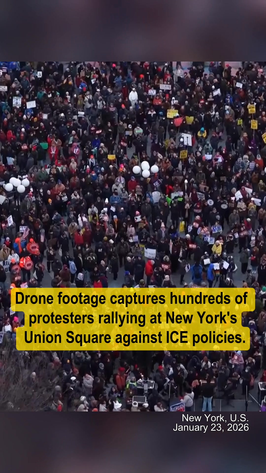 Aerial view reveals the scale of New York's anti-#ICE protest Hundreds ...