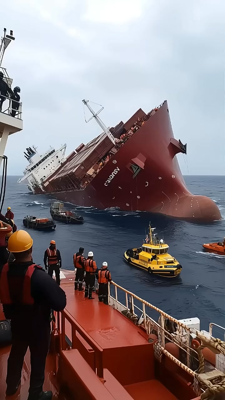 Giant Cargo Ship Capsized at Sea—Rescue Mission Underway | Elham ...