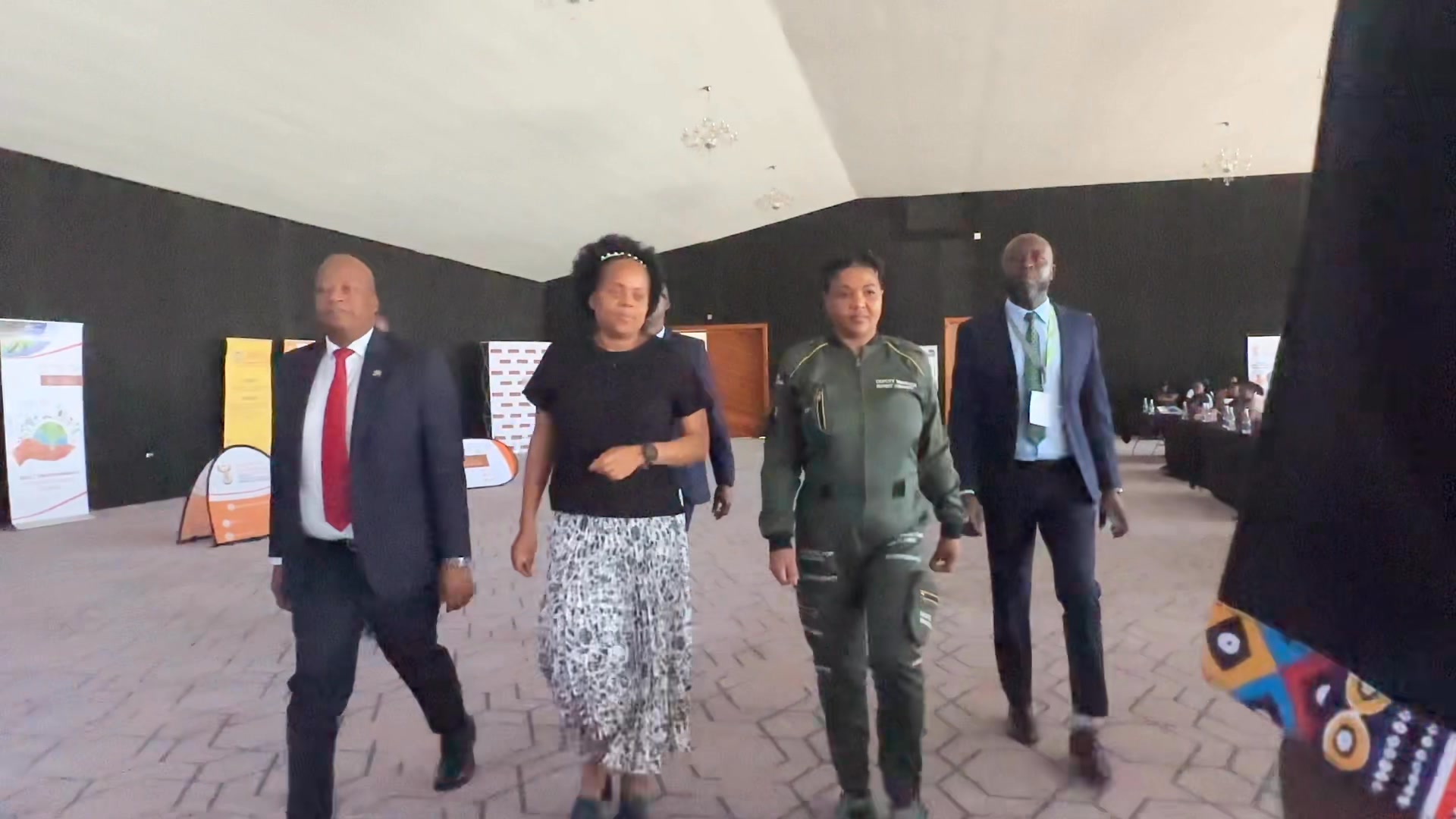 Premier Dr Phophi Ramathuba arrives at the Built Environment Climate ...
