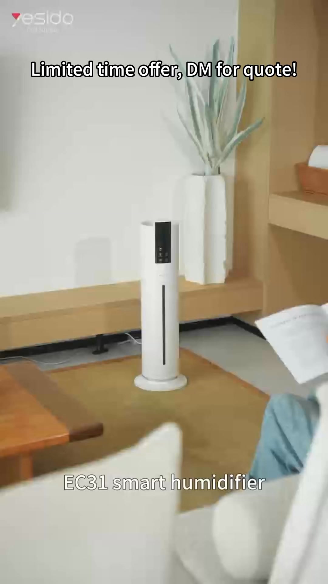 YESIDO EC31｜Smart humidifier, 🔥 Beat the Dry Air! YESIDO Humidifier, Auto humid, 4 mist levels, quiet operation., Ideal for bedrooms, living rooms, & offices., 🔗Limited time offer, DM for quote!,