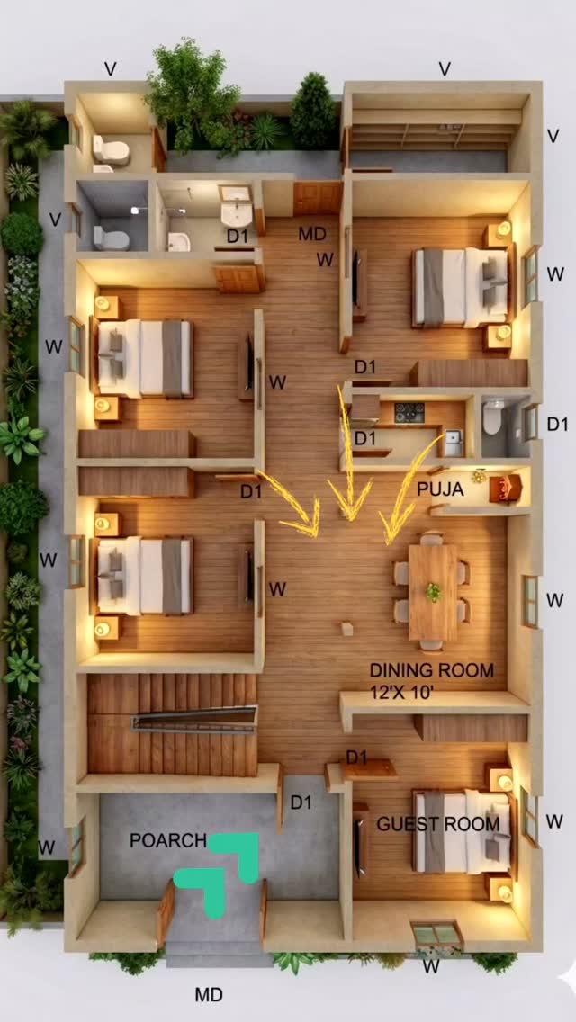 3bhk house plan.. new modern house full interior plan.. #shorts #viral ...