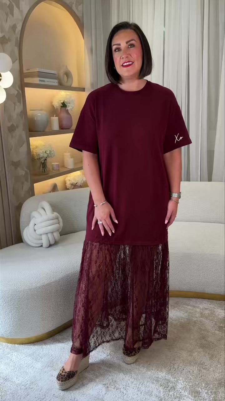 burgundy t shirt dress outfit Is The Colour Of The Season!🍇, The Love Laura Xo T-shirt is your NEW wardrobe staple… perfect for dressing up with heels or keeping it cute and casual with sneakers, she’s the piece Color:Black Taffeta it offers a regular LAST ONE Elegant Beaded Bridal Reception