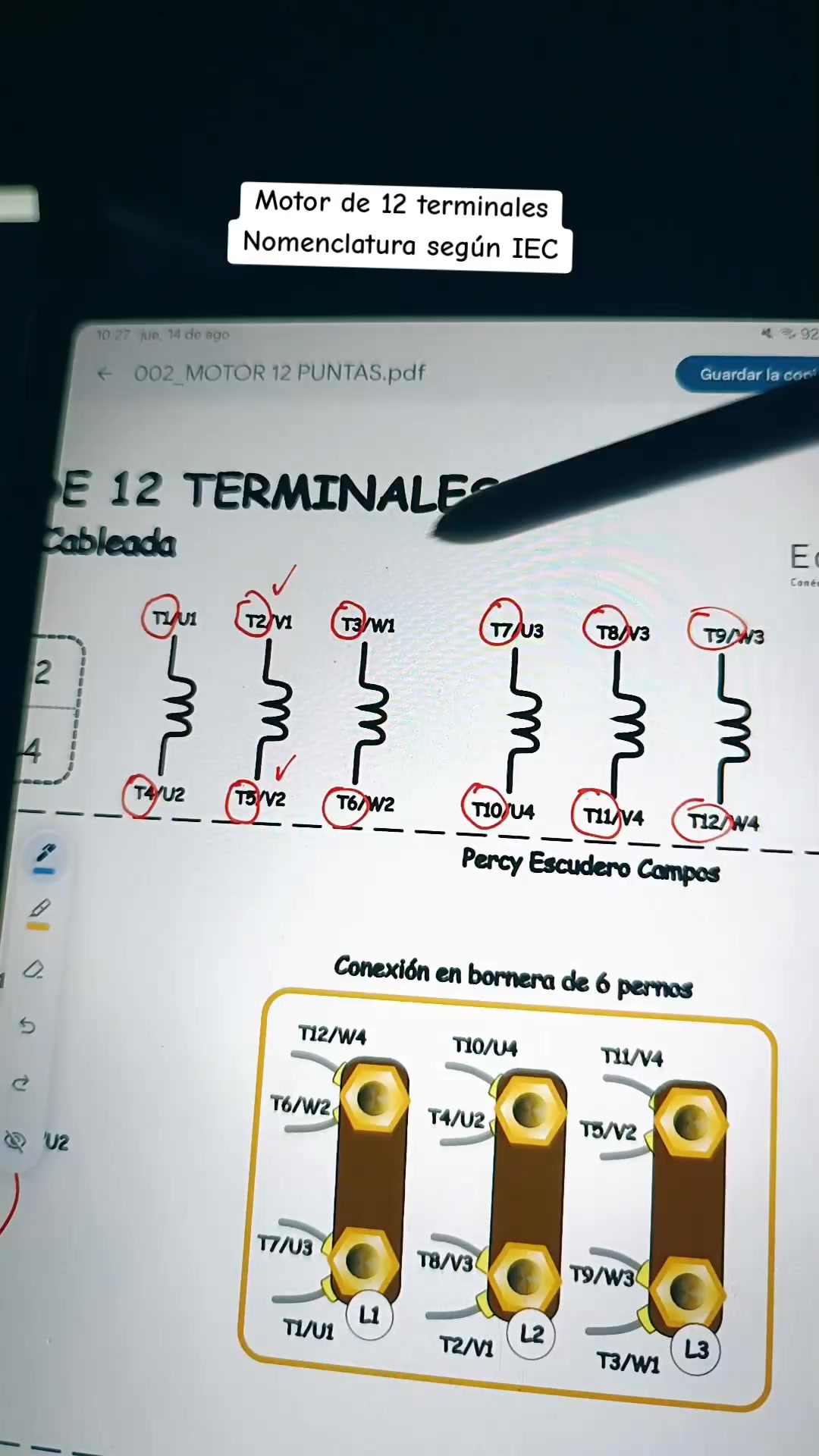 Motor de 12 terminales _ Nomenclatura de los terminales según IEC # ...