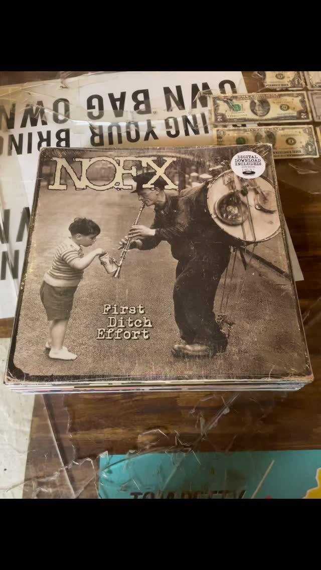 A stack of Fat Wreck Chords releases have been restocked
