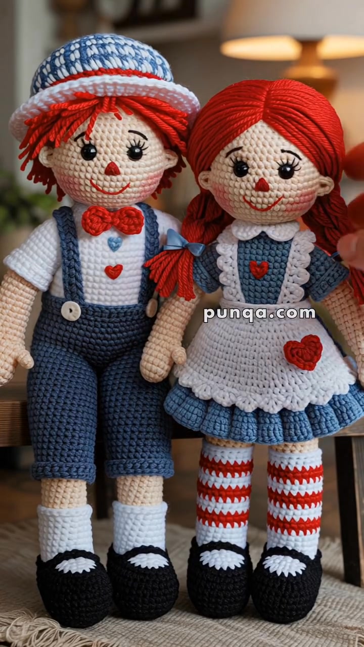 Free pattern link 👉 https://punqa.com/free-amigurumi-raggedy-ann-andy ...