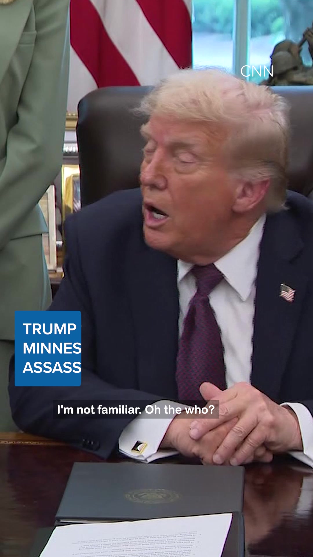 President Donald Trump was asked why he signed an order lowering flags ...