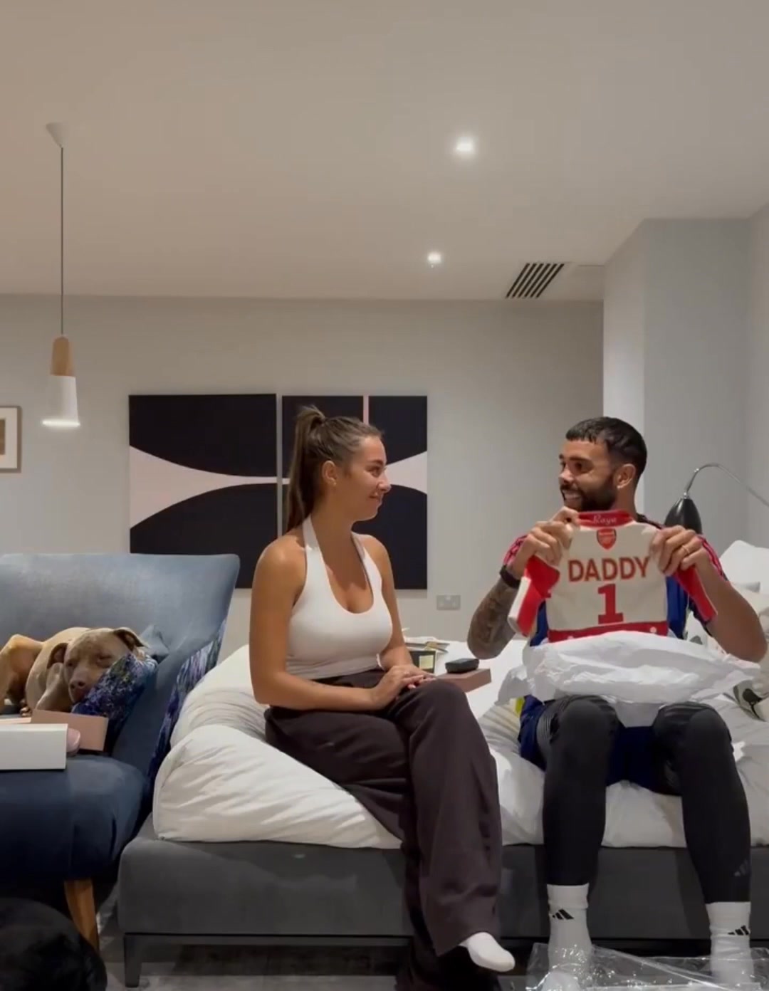 The moment when David Raya found out from his wife that she’s pregnant ...