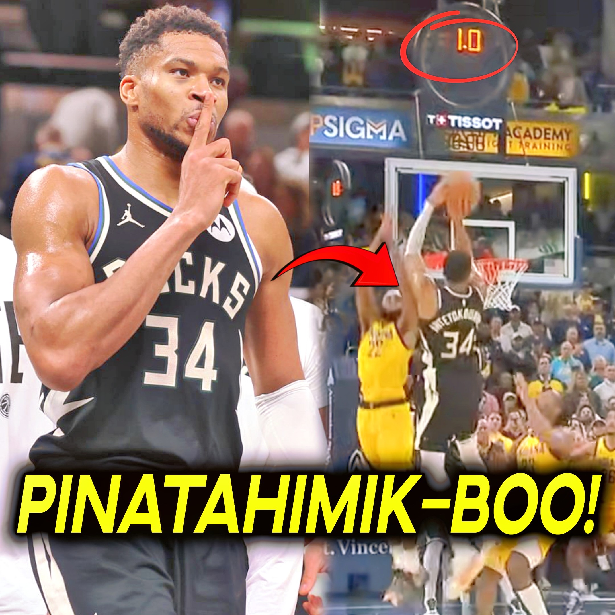Pinatahimik na Pinag boo-boo pa ni Giannis ang Pacers Fans! NAG-ALA ...