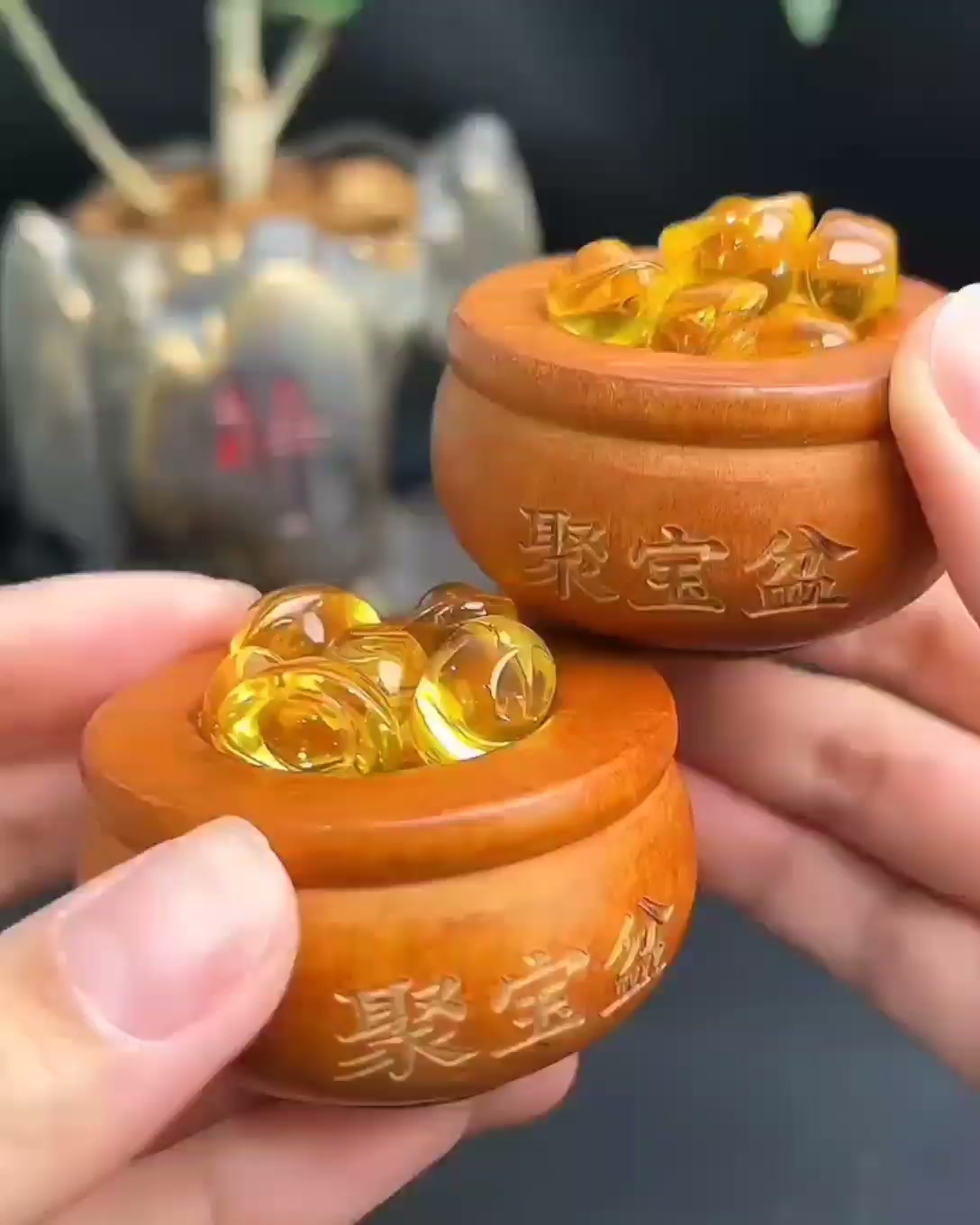 🛍️ V048 聚宝盆扩香木💰#1个RM9 (送10个元宝) 把喜欢的精油滴进去