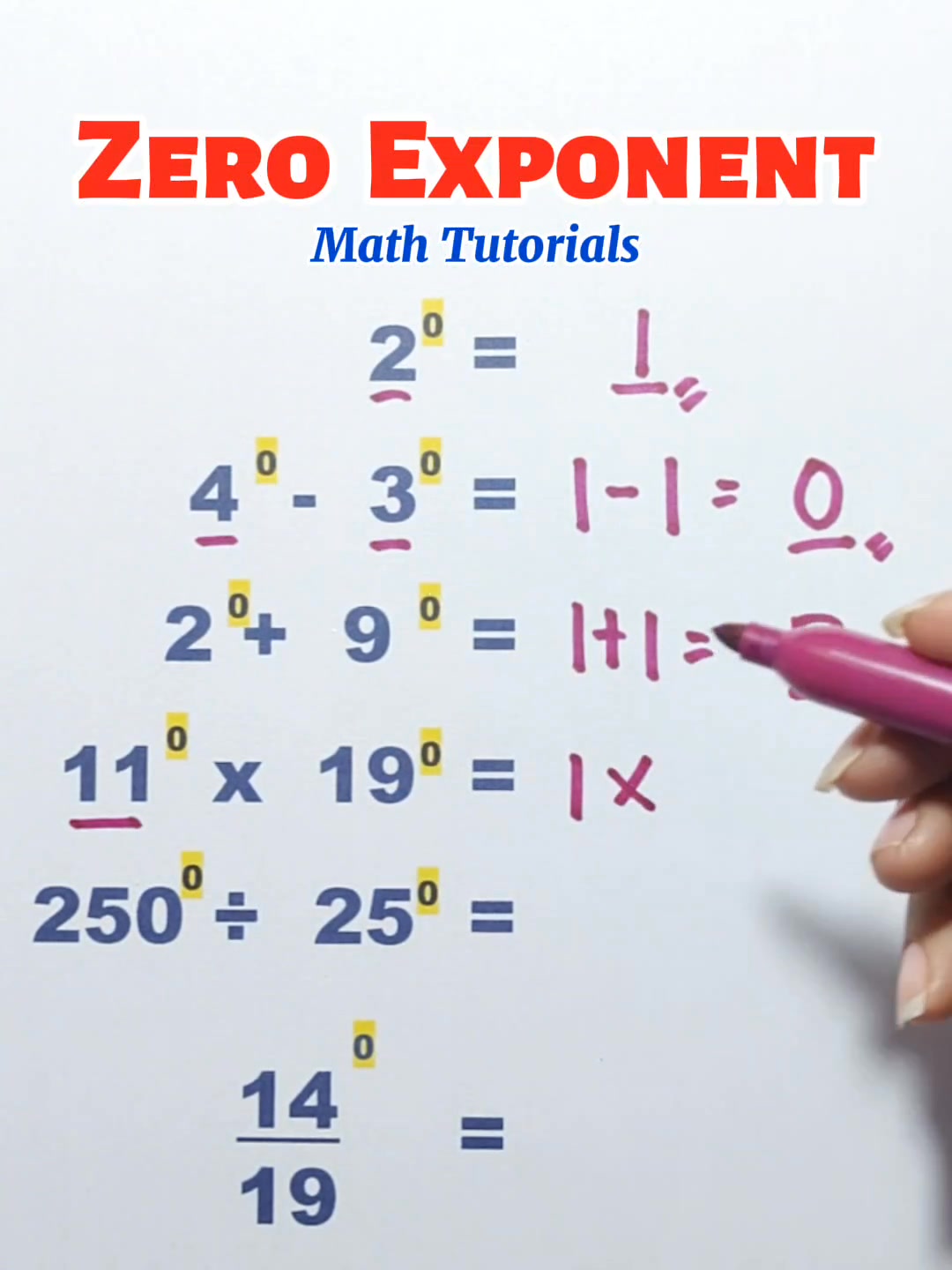 Must Try ‼️ Zero Exponent ‼️ #Math #teachergon #akositeachergon # ...