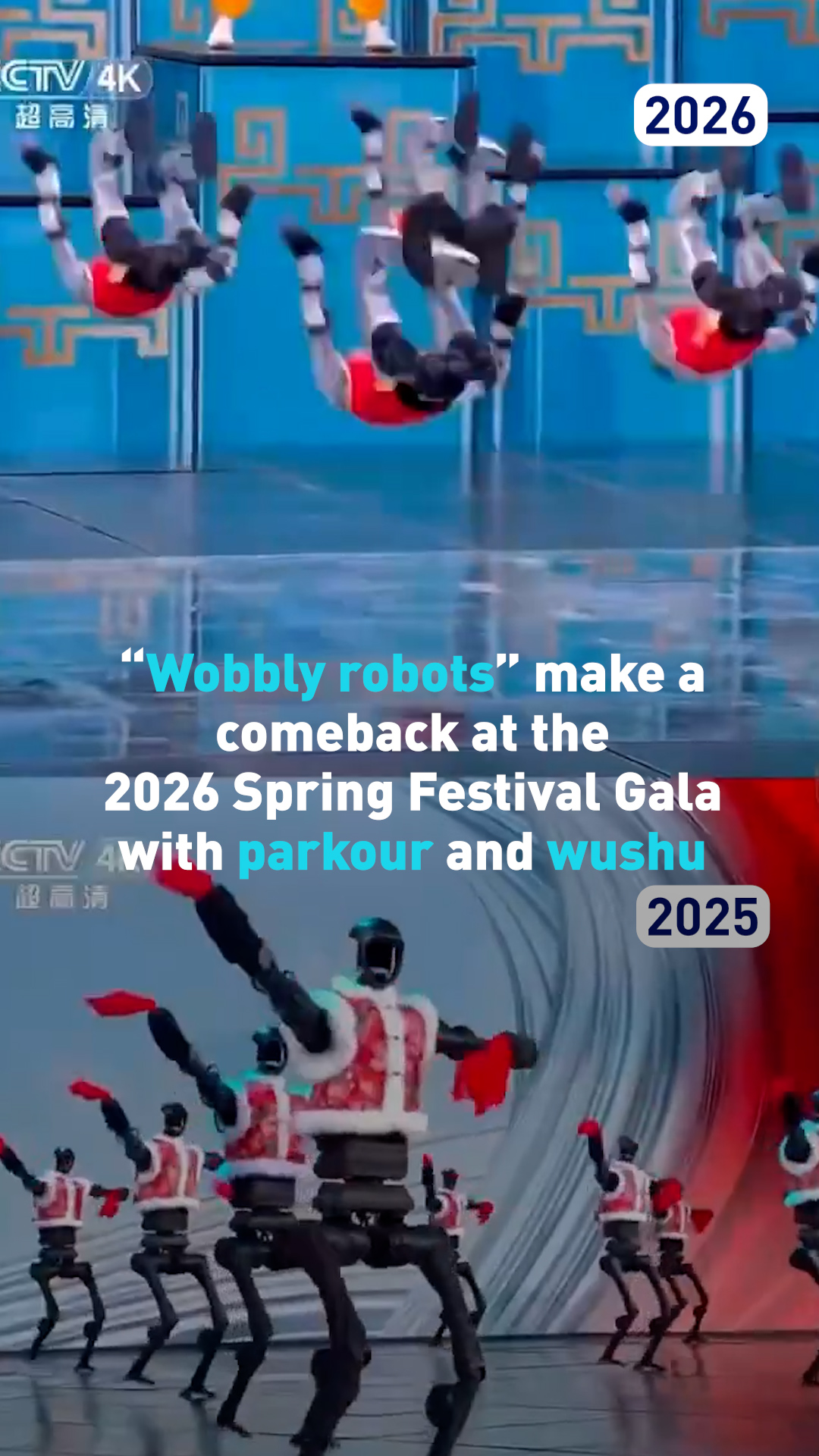 Humanoid robots that went viral for twirling handkerchiefs with wobbly ...