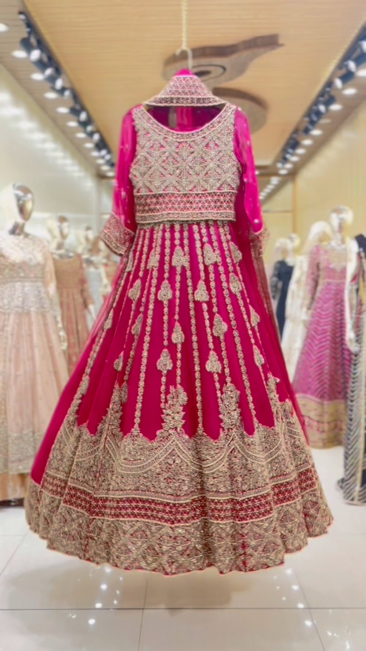 open lace back dress Hot Pink Kameez Trouser Style Pakistani Wedding Dress  Nameera by Farooq
