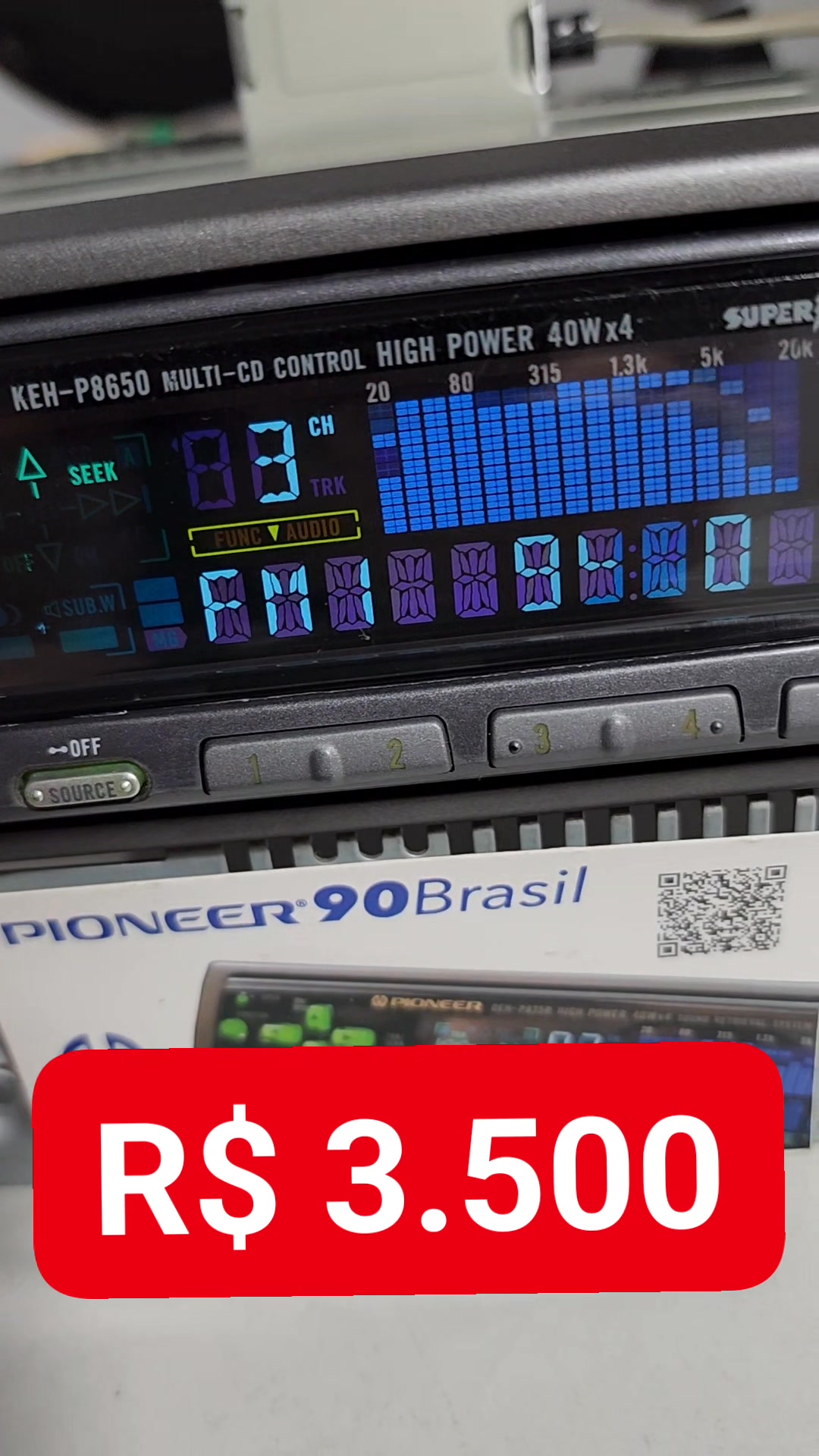 Pioneer KEX-P8650 本体 カーオーディオ KEH-P8650 !!! #pioneer Revisado, bluetooth, detalhe no display