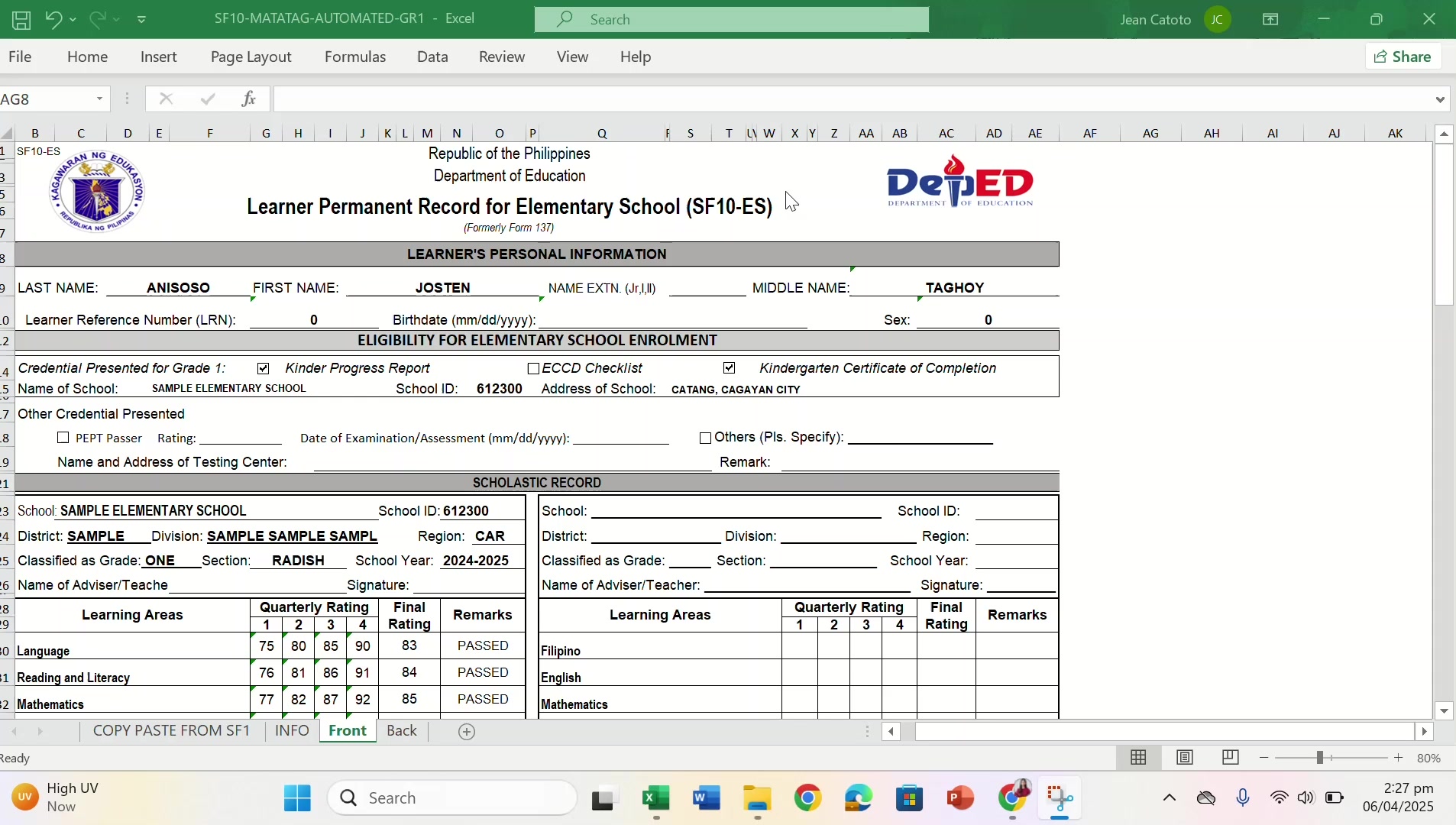 AUTOMATED REVISED School Form 10 New 2025 SF10 Less hassle, less stress ...