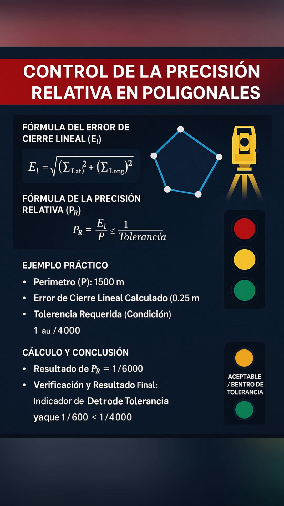 📐 Control de Precisión en Poligonales 📊 Aprende a calcular el error de ...