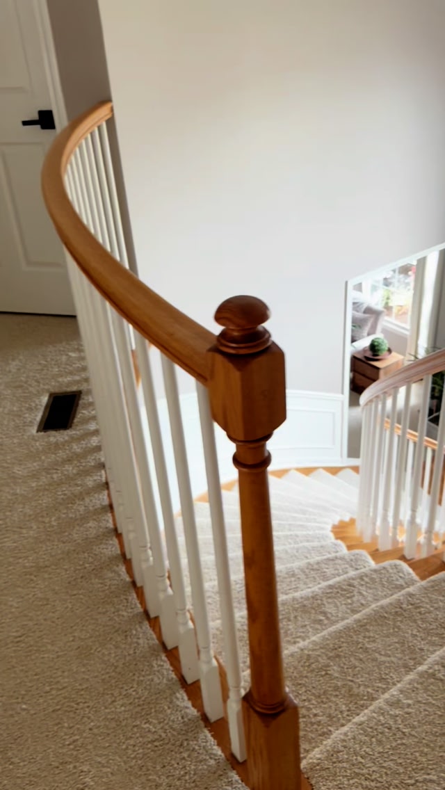 NO SANDING Staircase!! I can’t believe the new MODERN look with liquid ...