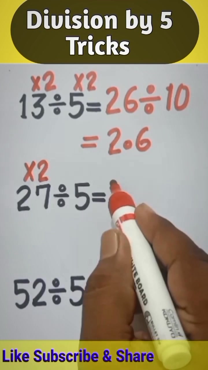 Division by 5 trick! #mathematics #maths #tricks #igcsemaths # ...