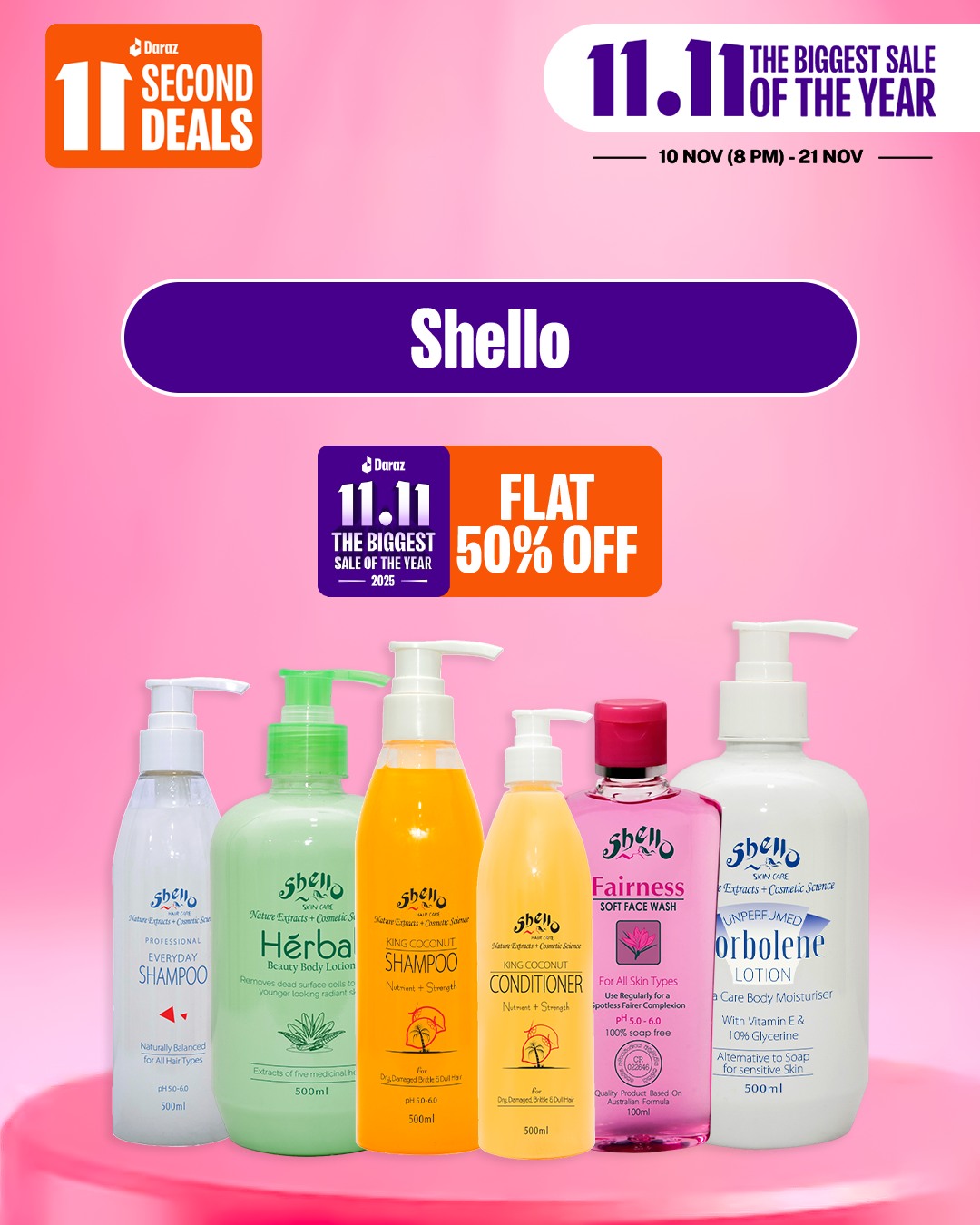 Daraz 11.11 11 Second Deals. Shello going @ Flat 50% Off. Add To Cart ...