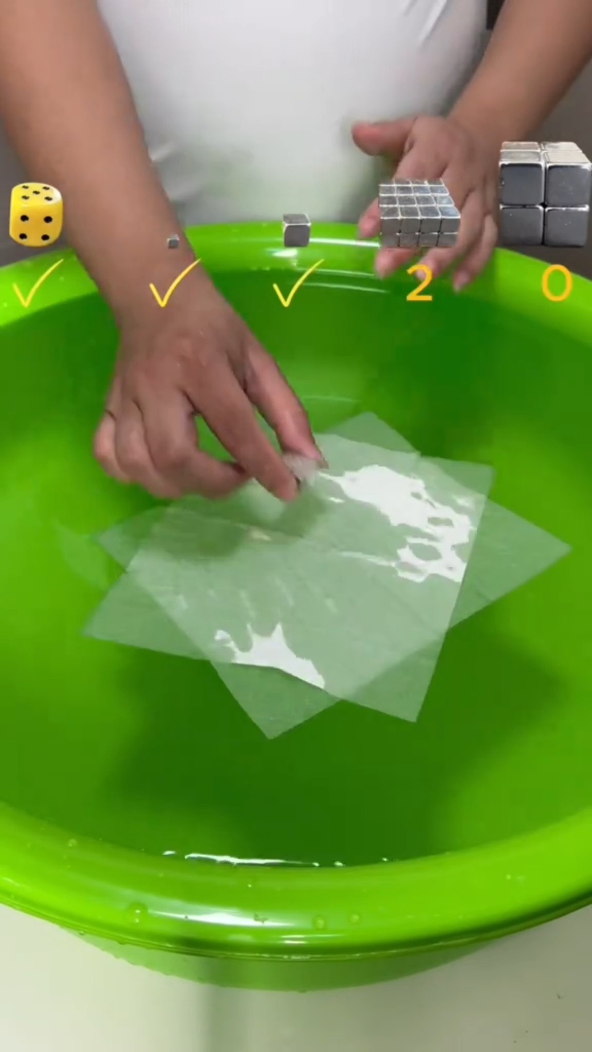 How much paper does it take to make the object float #experiment #asmr ...