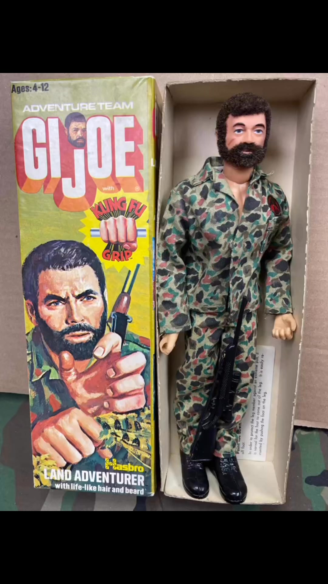 Vintage GI Joe figure in original orange flight suit