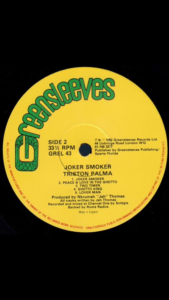 Triston Palmer - Joker Smoker 1982 Classic Reggae Tune