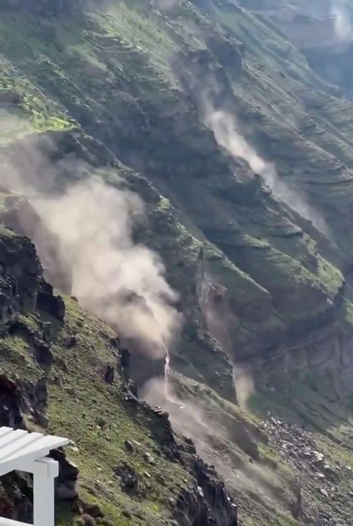 The ground is roaring beneath Santorini; landslides have started in the ...