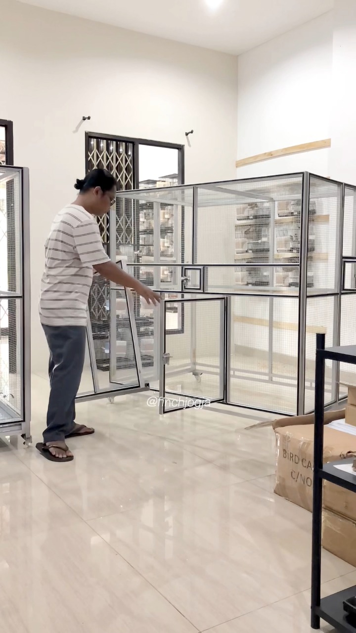This is our new foldable mini aviary cage. Portable, elegant, and ...