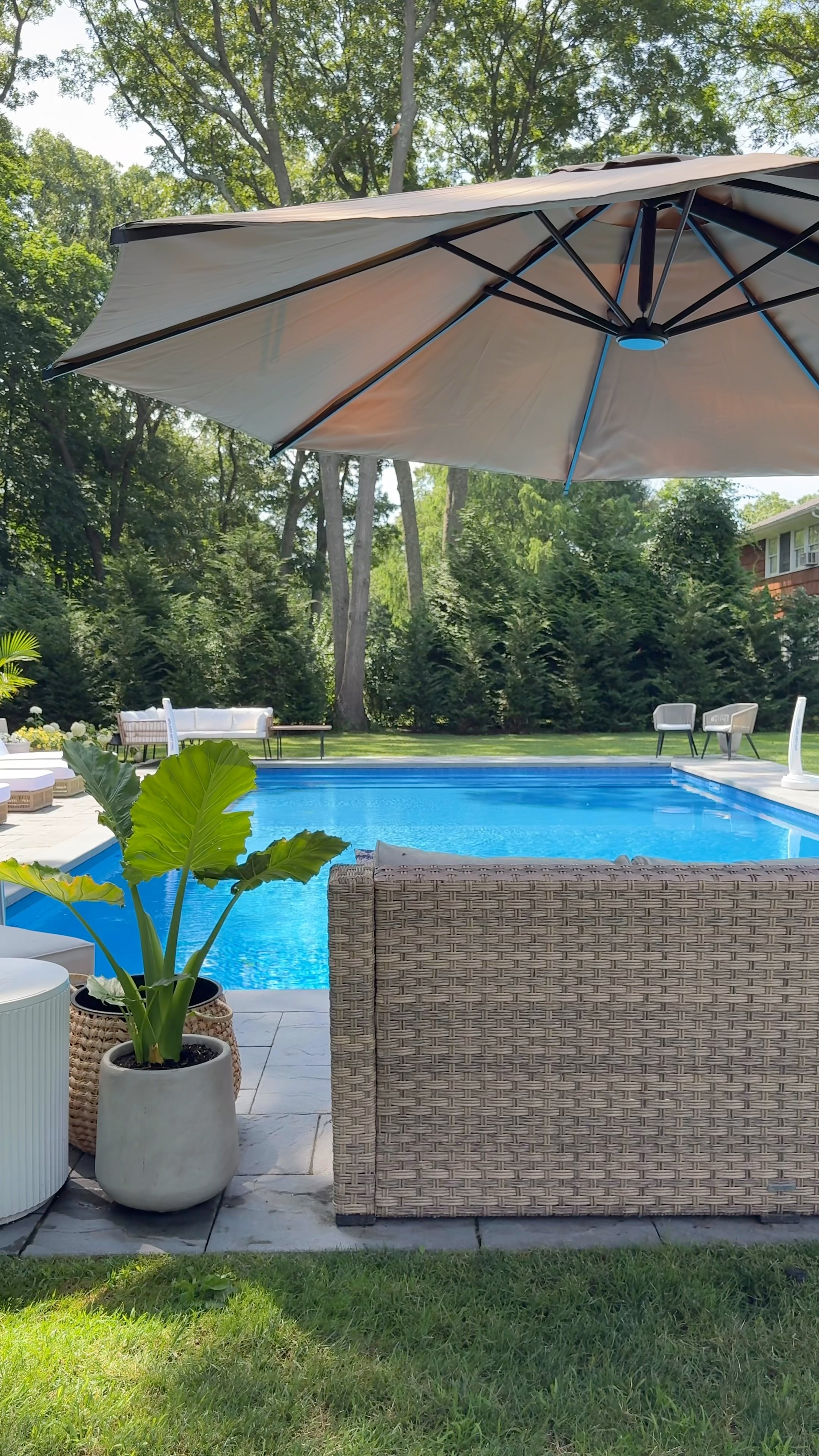 it's patio umbrellas yeah Yescom 13ft Classic Red Coastal Solid Beech Wood Market Umbrella Pulley cool shade that effortlessly adjusts to block the sun all day Follow + Type YES RESORT