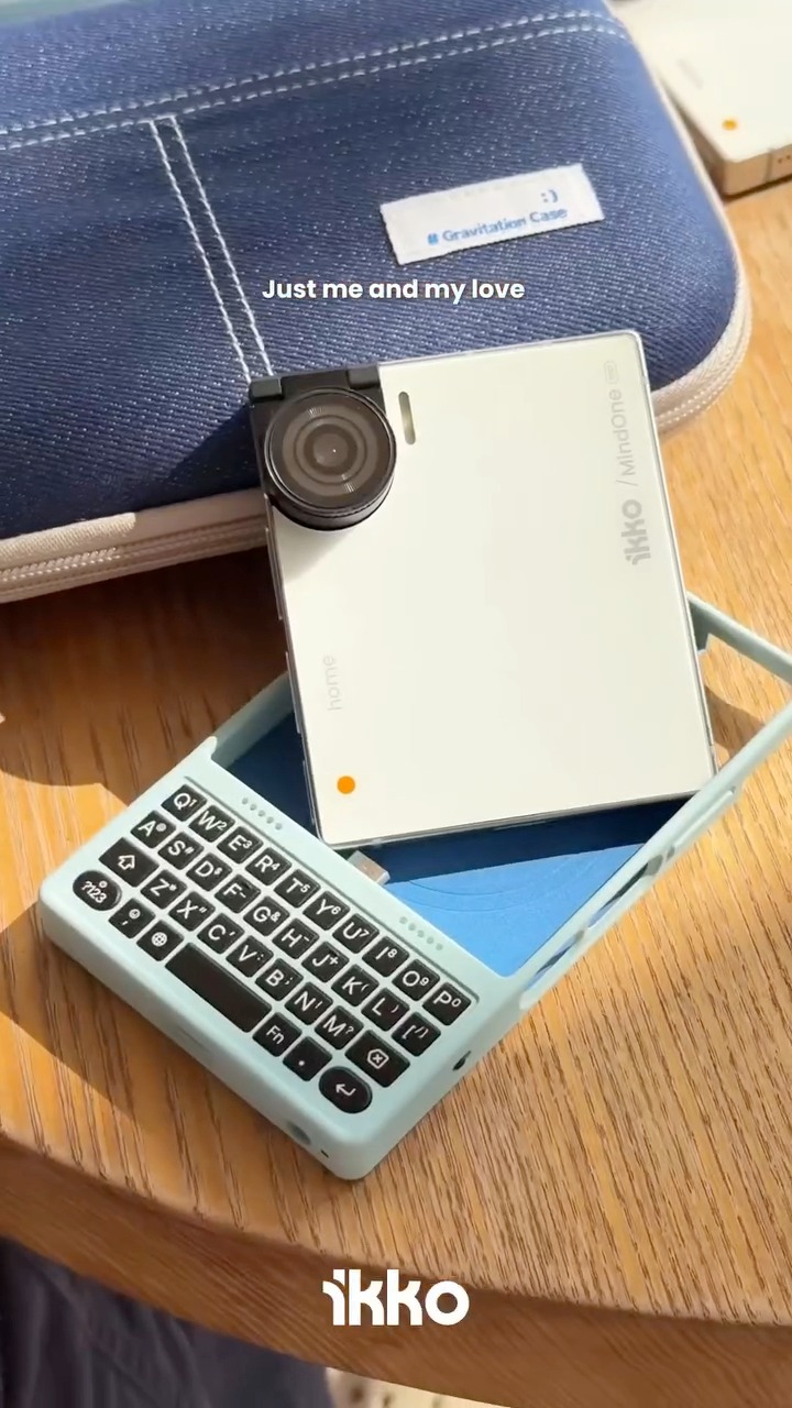 Squared phone + snap-in keyboard case. 2026 vibes unlocked