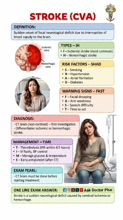 STROKE (CVA)– FAST Warning Signs, Diagnosis & Time-Critical Management ...