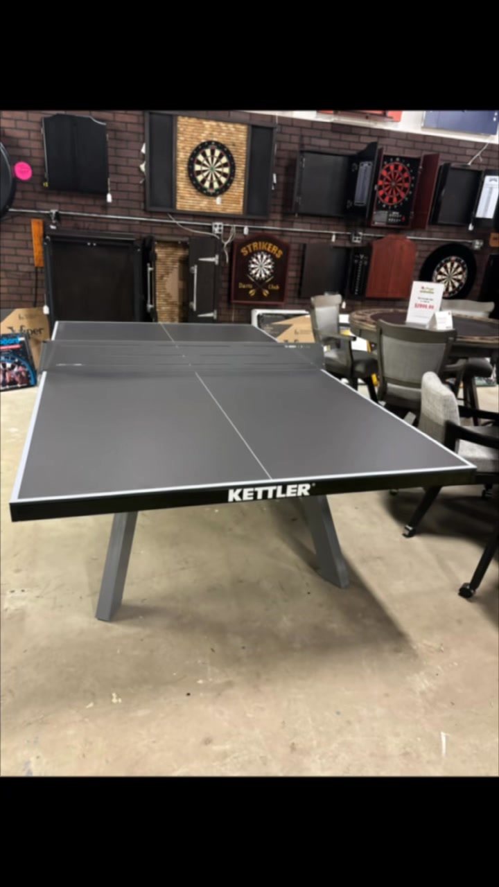 kettler eden outdoor Stationary Table Tennis Table (7179)  DreamHome GAMEROOMS dip galvanized and with a powder coat finish KETTLER Eden Weatherproof Stationary Outdoor