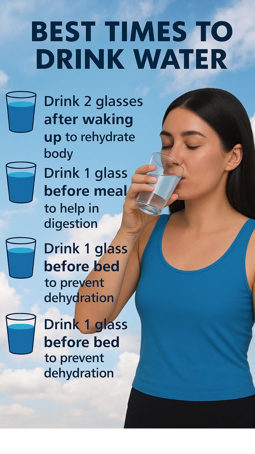 💧 Best Times to Drink Water for Better Health! 💙 Staying hydrated isn’t ...