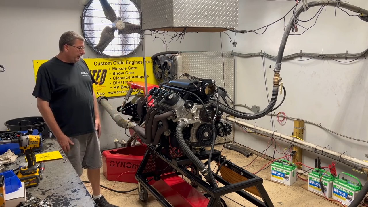 Chevy LS 441 engine custom built for a marine application. Features an ...