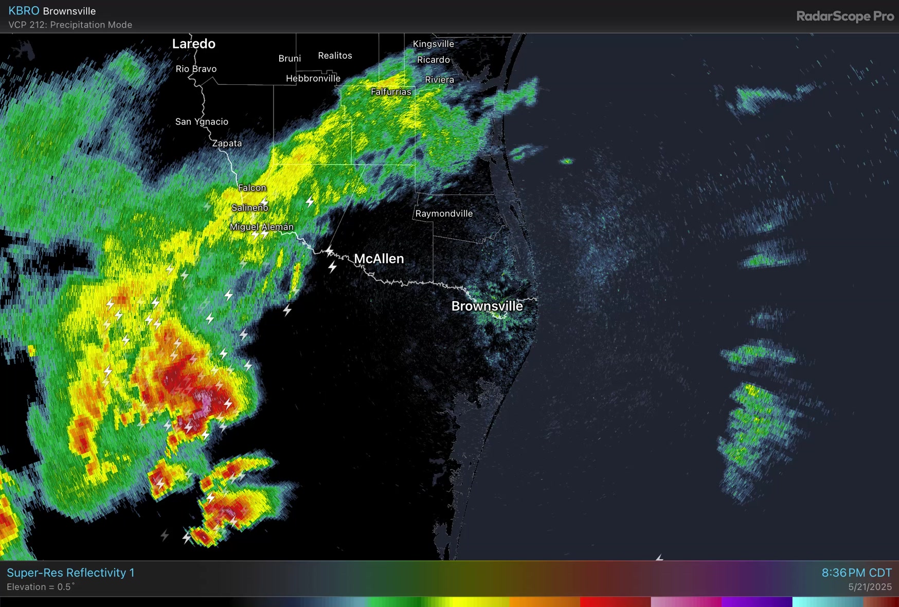 9:30 PM Wednesday, May 21 Showers and thunderstorms are moving east ...