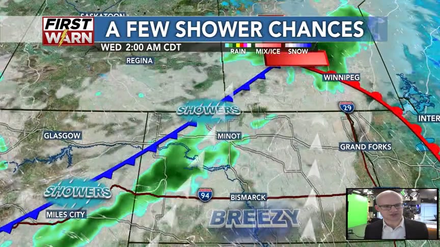 Isolated to scattered shower chances for Wednesday & Thursday. Then ...