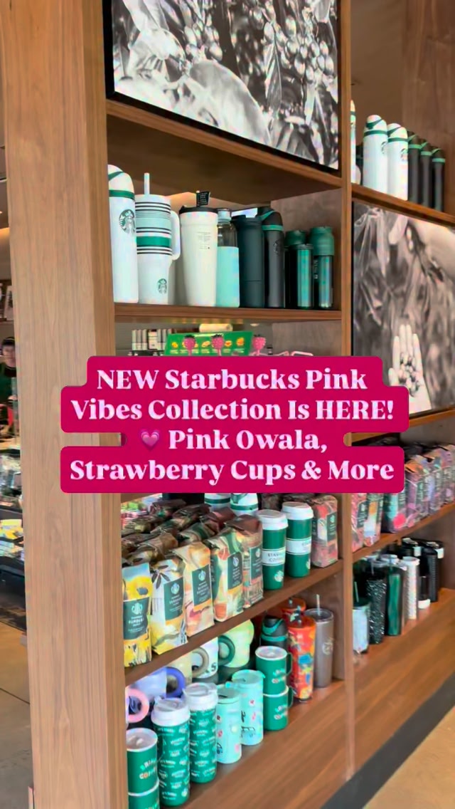 THE PINK STARBUCKS COLLECTION IS FINALLY HERE! 💗🍓 I checked out