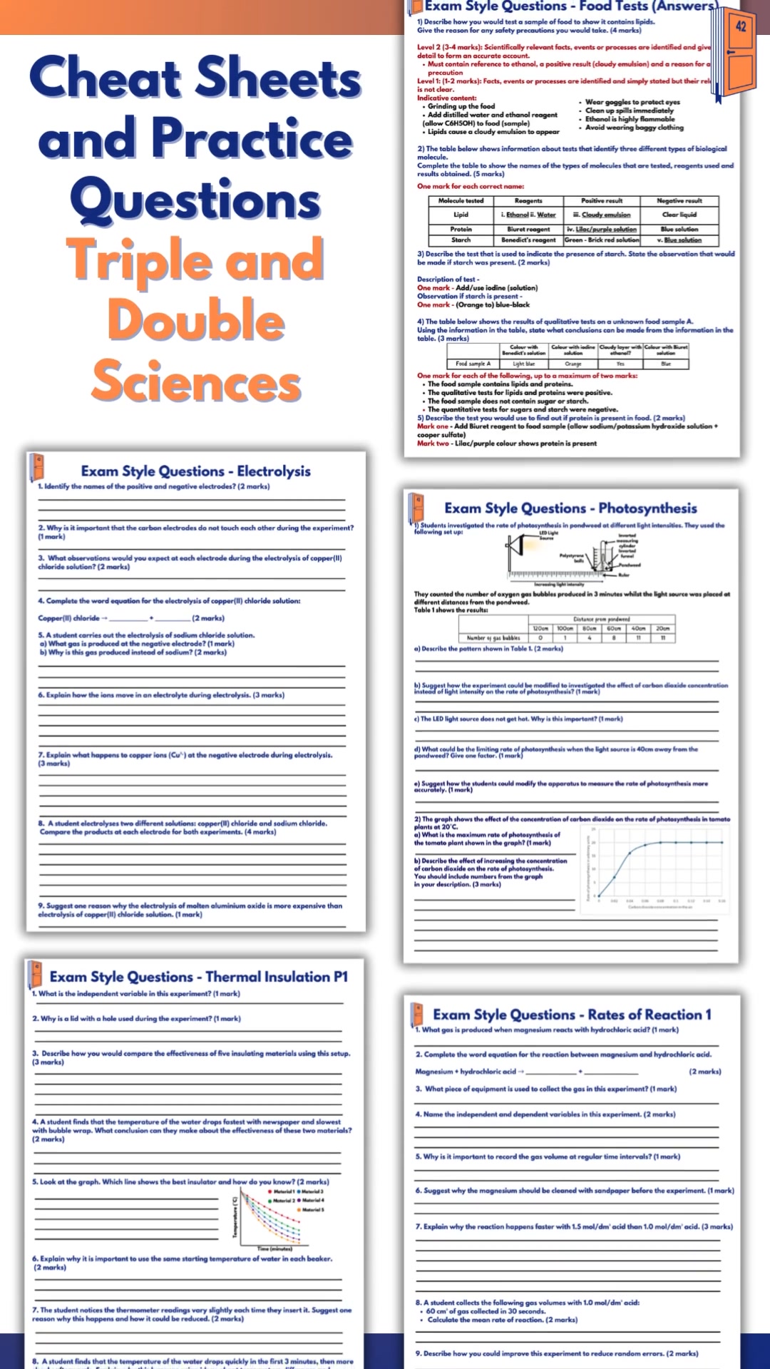 Free AQA GCSE Science Required Practicals Booklets Biology, Chemistry ...