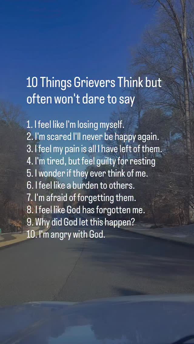 Things grievers often think 💭 It’s natural and normal to feel all the ...