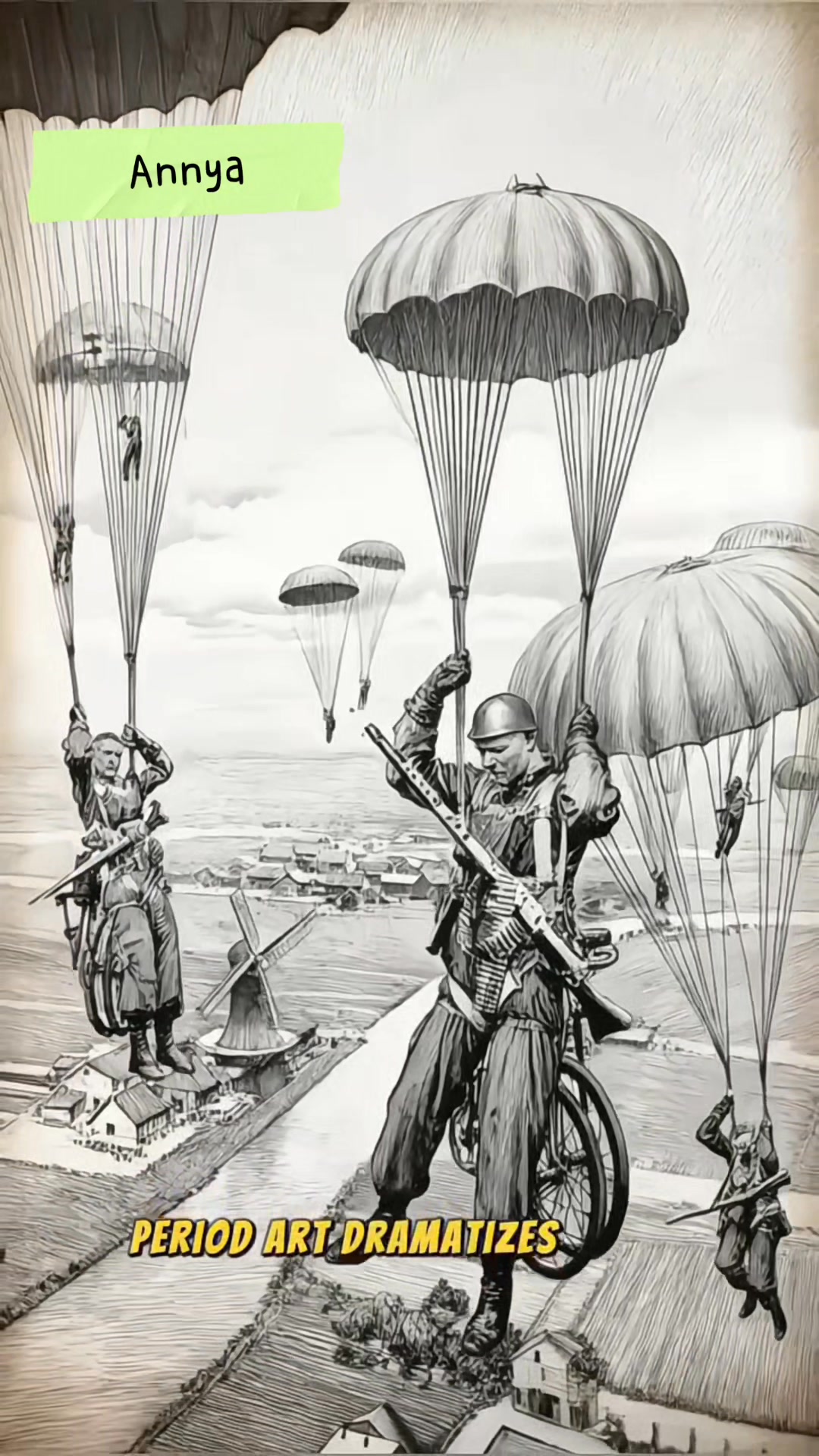 Junkers Ju 52 and German paratroopers (Fallschirmjäger).