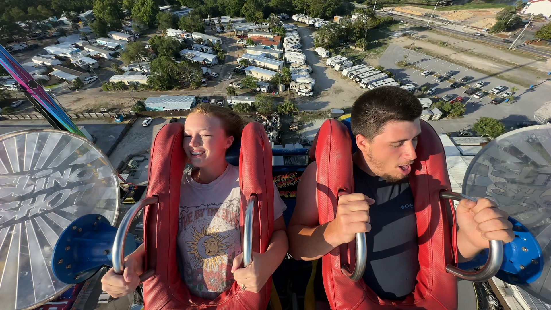 Haliey & Johnathon 2nd ride | Slingshot & Vomatron at Indy Speedway ...